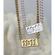 Fashion Ins Stainless Steel 18K Gold Plated Custom Necklace Number Eleven Letter Necklace For Women Jewelry